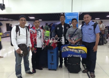 Pengprov PBSI Gorontalo Mengantar 3 pemain (1 berangkat duluan) mengikuti Kejurnas di Jakarta, Sabtu (26/8/2017)