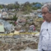 Sekjen PBB Antonio Guterres terdiam beberapa kali saat meninjau daerah terparah terdampak gempa bumi di Balaroa, Palu, Sulawesi Tengah, 12 Oktober 2018..(Foto: AP/VOA)