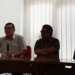 (Ki-Ka) Koordinator Advokasi BPJS Watch Timboel Siregar, Ade Armando, Korban RA, dalam konferensi pers, di Jakarta, Jumat, 28 Desember 2018. (Foto: VOA/Ghita)