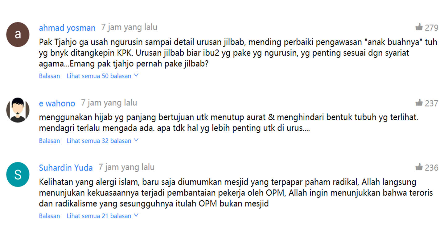 Tjahjo Kumolo PNS Dilarang Julurkan Jilbab, Urus KTP Saja