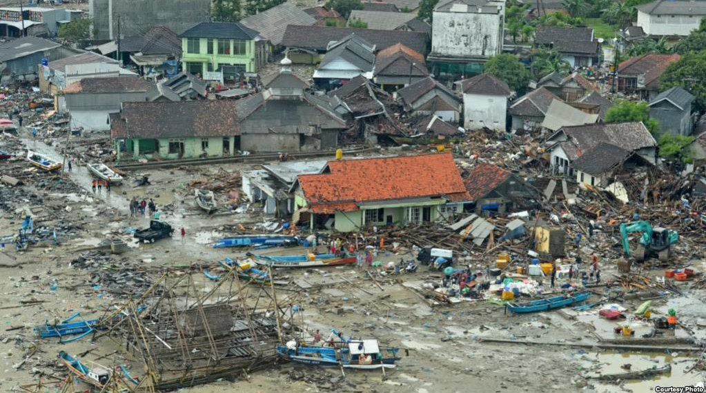 Kondisi pasca tsunami di Selat Sunda, 24 Desember 2018. (Foto courtesy: BNPB)