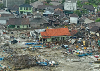 Kondisi pasca tsunami di Selat Sunda, 24 Desember 2018. (Foto courtesy: BNPB)