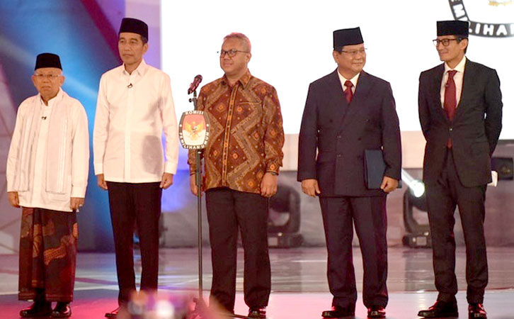 Debat Perdana Pilpres 2019 di Hotel Bidakara, Jakarta Selatan.Kamis (17/1/2019)