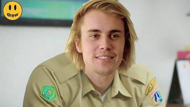 Ilustrasi Justin Bieber mengenakan seragam  PNS