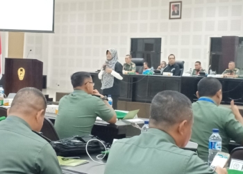 Rapat Kerja Teknis Penerangan (Rakernispen), di Aula Gedung AH Nasution Mabesad, Jakarta., Senin (11/2/209)