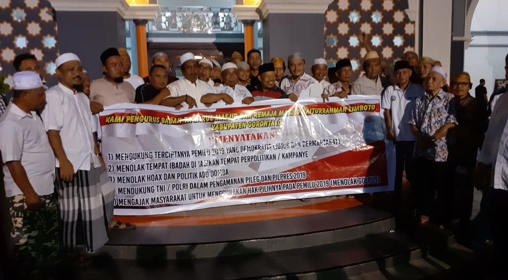Pernyataan sikap BTM dan Remaja Masjid Baiturrahman Limboto. Kabupaten Gorontalo.