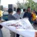 Puluhan mahasiswa dari berbagai organisasi kemahasiswaan menggelar unjuk rasa damai di Pakaya Tower, Senin (29/4/2019).