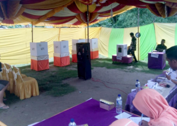 Suasana Pemungutan Suara Ulang (PSU) di TPS 1, Kelurahan Limba U1, Kota Gorontalo. Sabtu (27/4/2019).