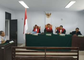 Suasana sidang  di Pengadilan Negeri Kota Gorontalo, Selasa (28/5/2019).