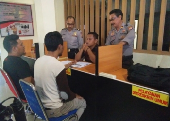 Sejumlah wartawan saat mengadu di Polda Gorontalo, Jumat (21/6/2019), terkait dugaan pelecehan profesi oleh akun FB Imrannento imran.