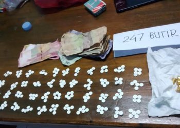 Barang bukti berupa 247 butir pil koplo diamankan Polres Pohuwato dari pemilik warung kopi pada Jumat (26/7/2019).Foto: Istimewa.