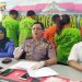 Kabid Humas Polda Gorontalo, AKBP Wahyu Tri cahyono, saat menggelar jumpa pers di Polda Gorontalo, Rabu (31/7/2019).