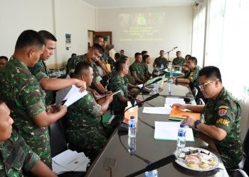 Suasana pemeriksaan oleh Tim Itjenad dan Pengawasan Dan Pemeriksaan (Wasrik), di Mako Korem 133 Nani Wartabone.