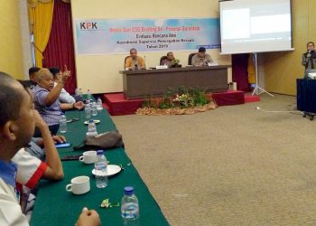 Komisi Pemberantasan Korupsi (KPK) RI, Bidang Satgas Pencegahan KPK, menggelar Evaluasi Rencana Aksi Koordinasi Supervisi Pencegahan Korupsi tahun 2019, Kamis (22/08/2019).