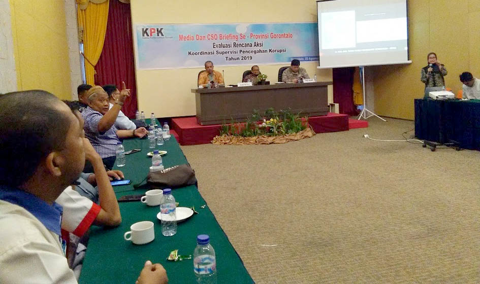 Komisi Pemberantasan Korupsi (KPK) RI, Bidang Satgas Pencegahan KPK, menggelar Evaluasi Rencana Aksi Koordinasi Supervisi Pencegahan Korupsi tahun 2019, Kamis (22/08/2019).