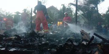 Gudang barang milik kantor Balai Pemantapan Kawasan Hutan (BPKH) Wilayah XV Gorontalo, yang ludes terbakar, Selasa (6/8/2019).