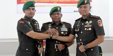 Korem 133/Nani Wartabone dibawah kendali staf personel melantik Letkol Arm Iron Prasetyo, S.Sos. M.Tr (Han), M.I.Pol. sebagai  Dandim 1313/Pohuwato dan Letkol Arm Firstya Andrean Gitrias sebagai Dandim 1314/Gorontalo Utara, di Aula Kusno Danupoyo Korem 133/Nani Wartabone, Minggu (18/8/2019).