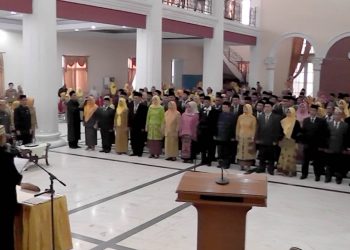 Suasana pelantikan Pejabat Struktural dan Fungsional di lingkungan Pemerintah Provinsi Gorontalo, Selasa (30/7/2019).