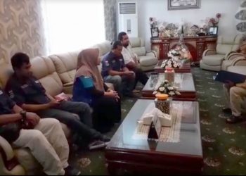 Sejumlah anggota Karang Taruna Kabupaten Gorontalo, saat bertatap muka dengan Bupati Kabupaten Gorontalo, Nelson Pomalingo.