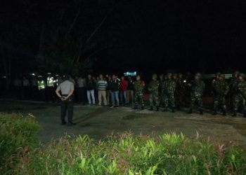 Apel pasukan sebelum Operasi Gabungan Satgas Pamtas dengan personil kepolisian.