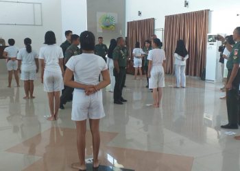 Danrem Nani Wartabone, saat memantau langsung tahapan seleksi Calon Bintara PK tahun 2019.