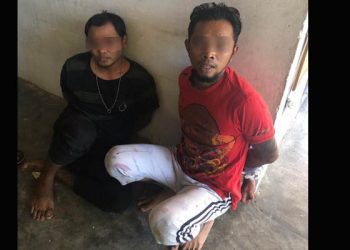 AT dan RA, dua terduga pelaku yang berhasil di ciduk tim Sat Reskrim Polres Gorontalo. (Foto: Istimewa).