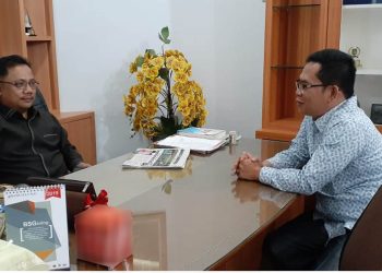 Ketua DPRD Kota Gorontalo,Risman Taha, menerima kunjungan kerja Ralin Sinulingga, Wakil Ketua DPRD Kabupaten Langkat,Provinsi Sumatera Utara, Senin (16/9/2019).