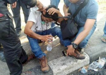 Muhammad Darwi Fathir jurnalis ANTARA, korban kekeraasan yang dilakukan oknum aparat kepolisian di Makassar, Sulawesi Selatan.