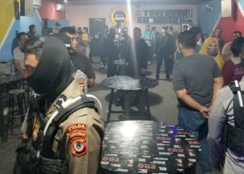 Personil gabungan Polda Gorontalo menggelar operasi penyakit masyarakat (PEKAT) Otanaha II 2019.