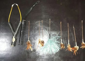 Senjata tajam jenis Panah wayer. Foto: Tribrata news Polda Sulut.