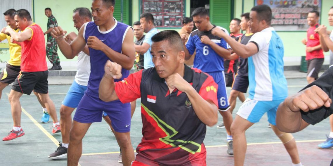 Jajaran Kodim Gorontalo giat melakukan Senam Boxer.