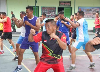 Jajaran Kodim Gorontalo giat melakukan Senam Boxer.