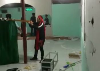 Screenshot video perusakan mushola di Minahasa Utara.