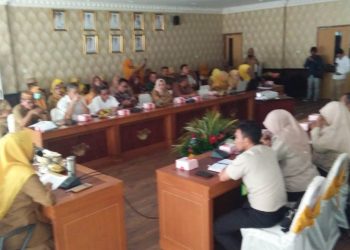 Rapat koordinasi pencegahan virus corona yang digelar di Ruang Huyula, Kantor Gubernur Provinsi Gorontalo, Selasa (27/1/2020).