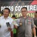 Kabid Humas Polda Gorontalo, AKBP Wahyu Tri Cahyono saat memberikan keterangan pers terkait penangkapan kasus kepemilikan Narkoba jenis sabu.