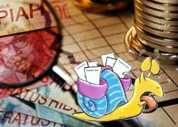 Ilustrasi pertumbuhan ekonomi yang lambat.