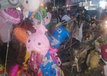 Sisa ledakan tabung gas 3 kilogram milik pedagang balon gas. Foto: Istimewa.