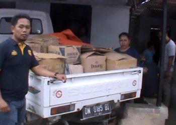 Dus yang berisi kosmetik tanpa ijin edar, saat diamankan petugas dari BPOM Provinsi Gorontalo dan Direskrimsus Polda Gorontalo.