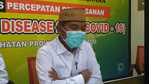 Juru bicara Tim Gugus Tugas Percepatan Penanganan (GTPP) Covid  19 Provinsi Gorontalo, Darda Daraba dalam keterangan pers.