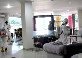 Penyemprotan Mess Haji Provinsi Gorontalo