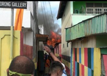 Kebakaran yang menimpa empat rumah di Kelurahan Limba U II,  Kecamatan Kota Selatan,  Kota Gorontalo,  Rabu (20/5/2020)