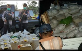 Sebanyak 3500 Miras jenis cap tikus berhasil diamankan aparat gabungan di Pos Pam Perbatasan antar provinsi, Selasa (19/5/2020). Foto Humas Polda Gorontalo.