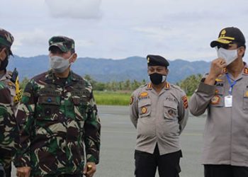 Pangdam XIII Merdeka, Kapolda Gorontalo, Danrem Nani Wartabone, saat mengunjungi beberapa lokasi di Provinsi Gorontalo.