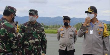 Pangdam XIII Merdeka, Kapolda Gorontalo, Danrem Nani Wartabone, saat mengunjungi beberapa lokasi di Provinsi Gorontalo.