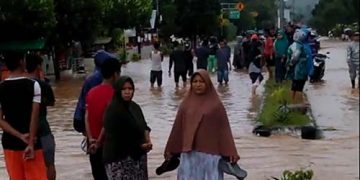 Banjir yang menerjang Desa Mohungo, Kecamatan Tilamuta, Kabupaten Boalemo, Jumat (3/7/2020)