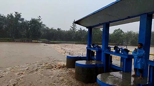 Kondisi air di Bendungan Alele, Kecamatan Suwawa Tengah, Kabupaten Bone Bolango.