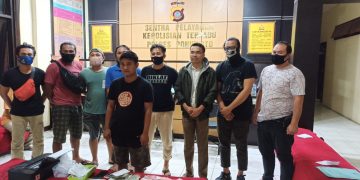 Pelaku judi togel saat diamankan Tim Resmob Polda Gorontalo.