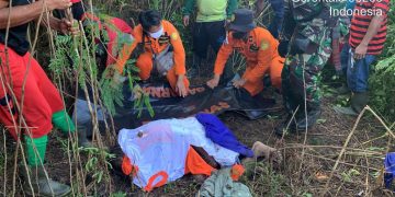 Jenazah Suroso saat ditemukan oleh tim SAR Gabungan, Kamis (9/7/2020). Foto: Basarnas Gorontalo.