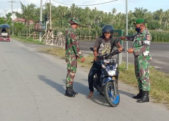 Jajaran Korem 133, Nani Wartabone menggelar kegiatan pendisiplinan protokol kesehatan, Selasa (28 Juli 2020).