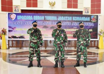 Upacara pengambilan sumpah dan serah terima jabatan Komandan Lanud Sam Ratulangi Manado. Foto: Penerangan Lanud Sam Ratulangi.